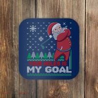Your Hole Is My Goal Santa Claus Golf Coaster thumb 0
