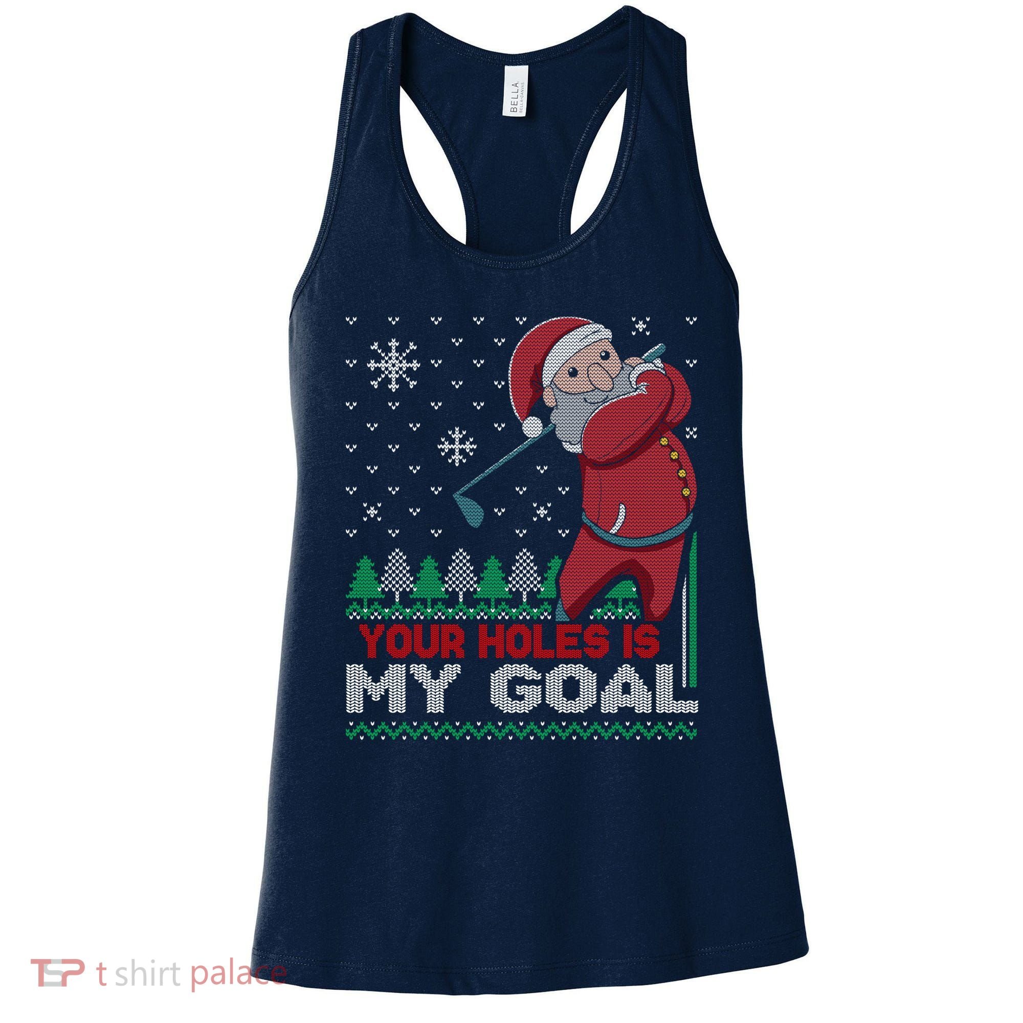 Your Hole Is My Goal Santa Claus Golf Women's Tank Top
