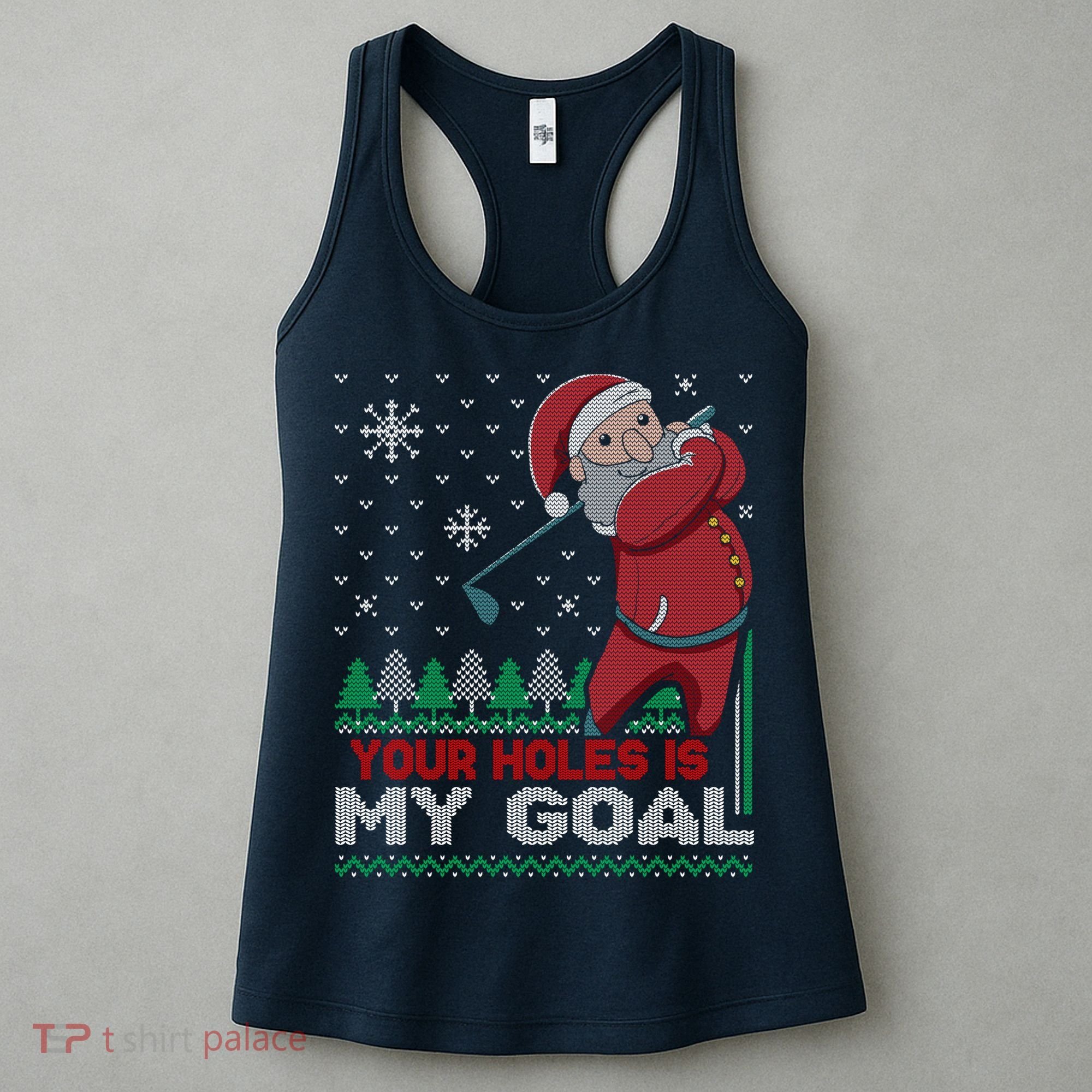 Your Hole Is My Goal Santa Claus Golf Women's Tank Top