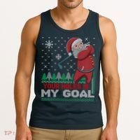 Your Hole Is My Goal Santa Claus Golf Tank Top thumb 3