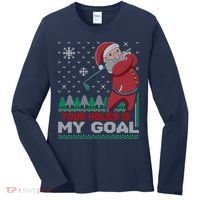 Your Hole Is My Goal Santa Claus Golf Women's Long Sleeve Shirt thumb 0