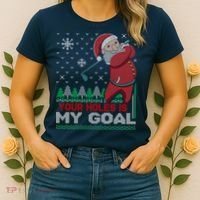 Your Hole Is My Goal Santa Claus Golf Women's T-Shirt thumb 2