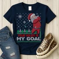 Your Hole Is My Goal Santa Claus Golf Women's T-Shirt thumb 3