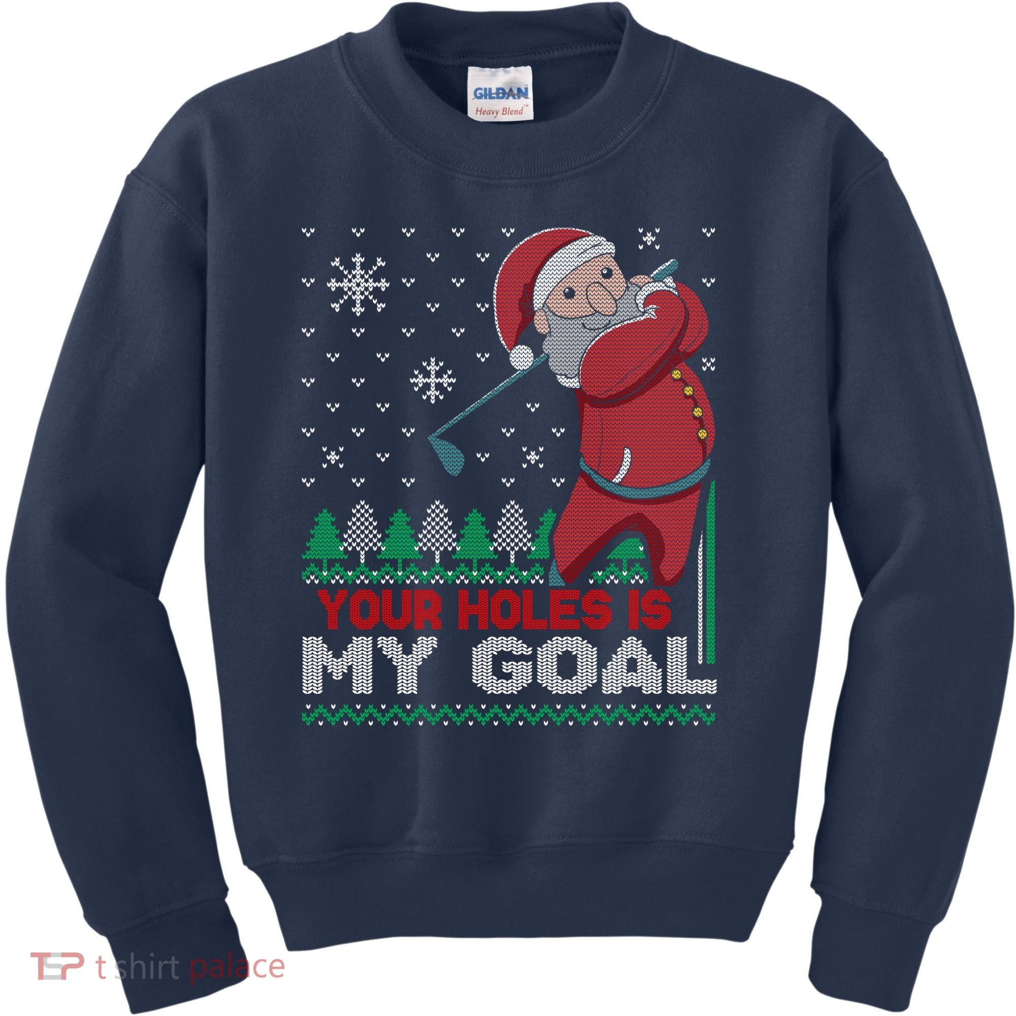Your Hole Is My Goal Santa Claus Golf Kids Sweatshirt
