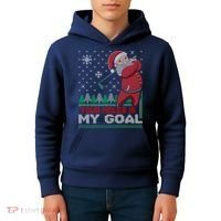 Your Hole Is My Goal Santa Claus Golf Kids Hoodie thumb 4