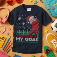 Your Hole Is My Goal Santa Claus Golf Kids T-Shirt thumb 3