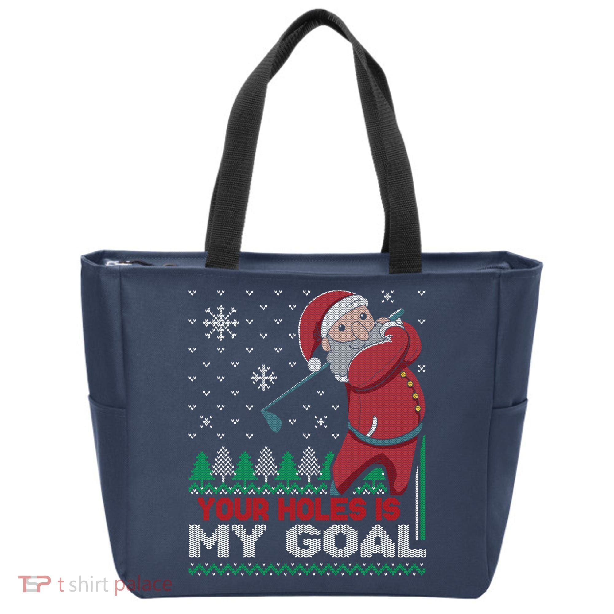 Your Hole Is My Goal Santa Claus Golf Tote Bag