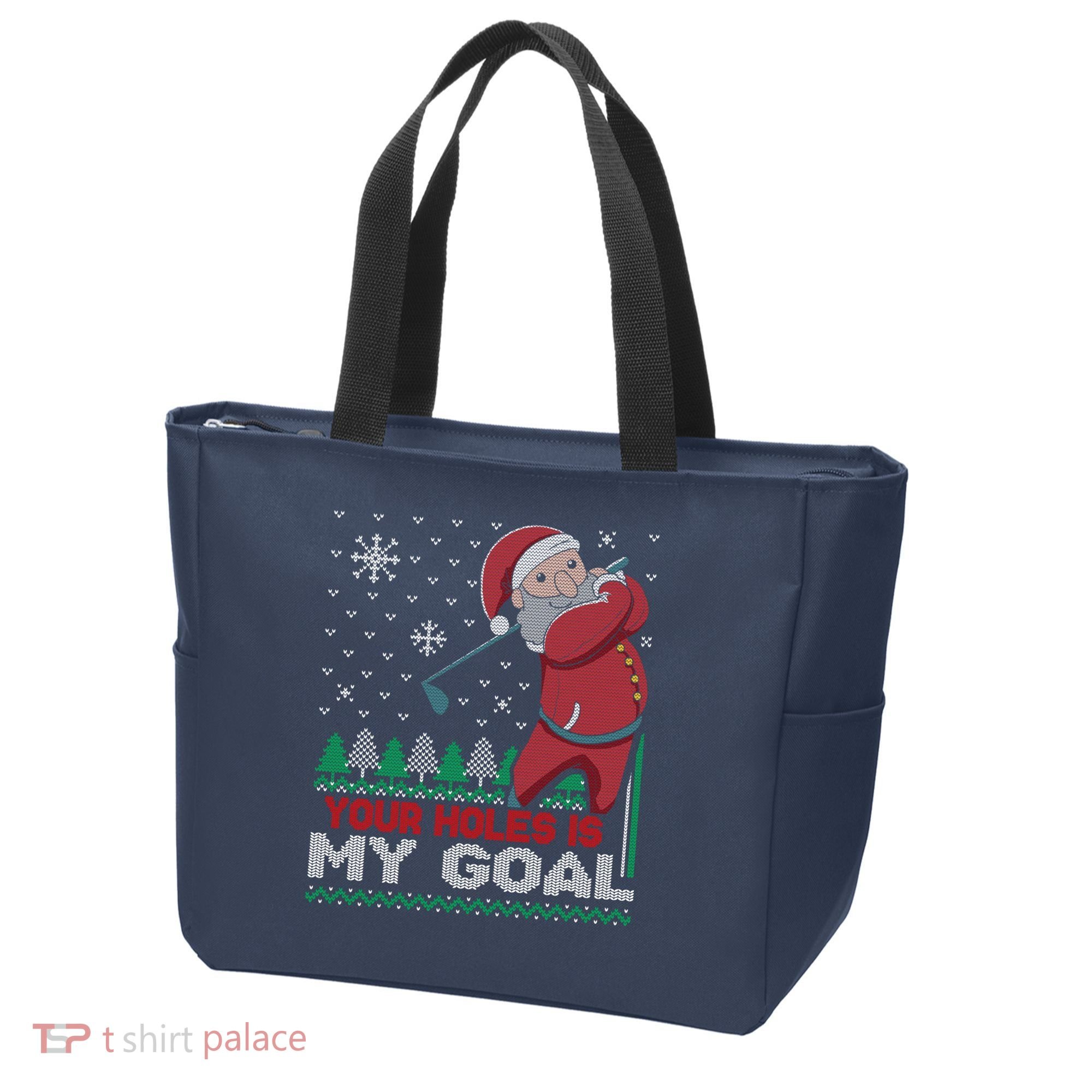 Your Hole Is My Goal Santa Claus Golf Tote Bag