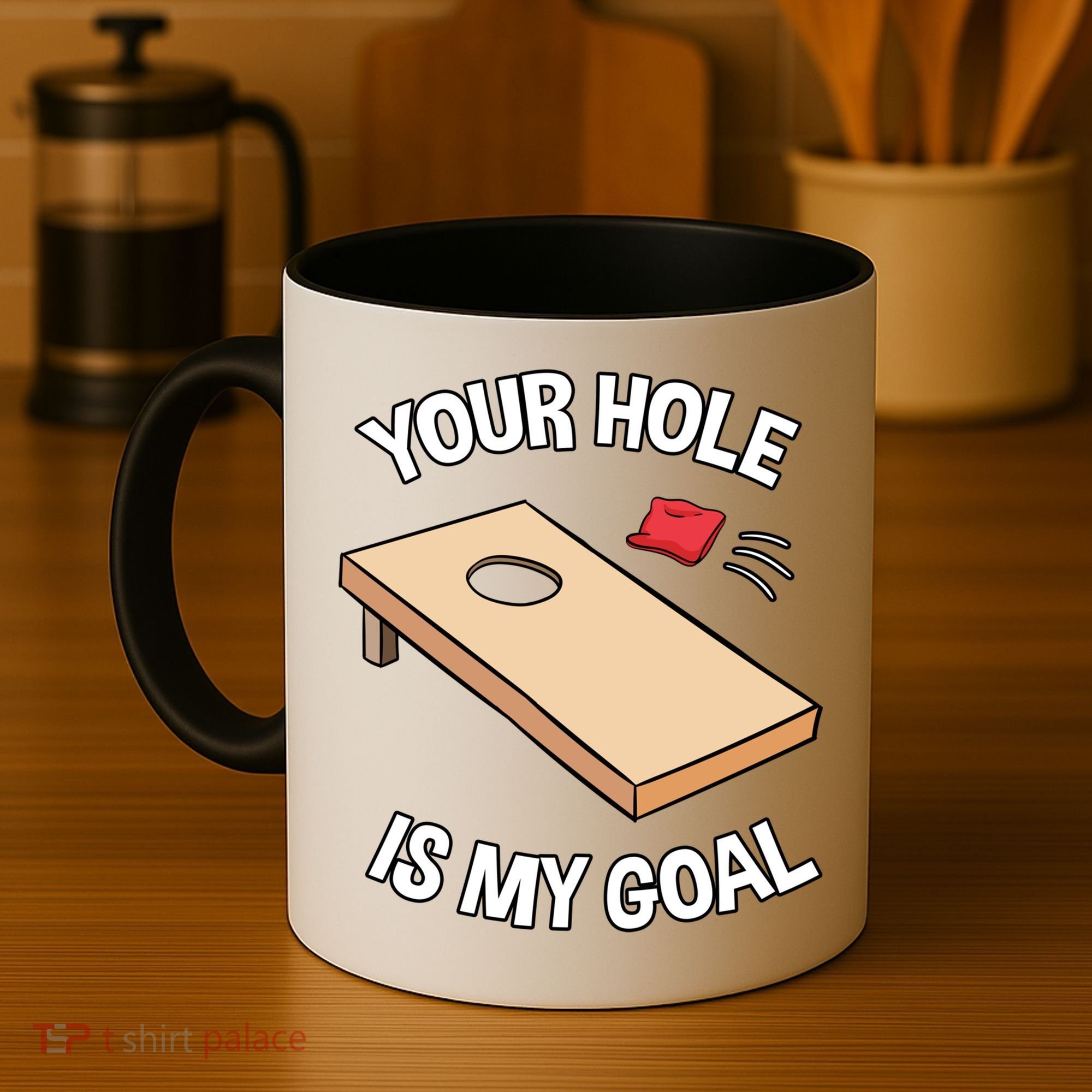 Your Hole Is My Goal Cornhole Team Bean Bag Lover Gift Coffee Mug