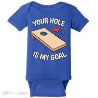 Your Hole Is My Goal Cornhole Team Bean Bag Lover Gift Baby Bodysuit thumb 0