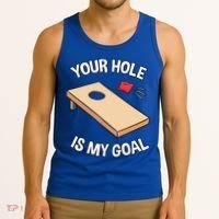 Your Hole Is My Goal Cornhole Team Bean Bag Lover Gift Tank Top thumb 3