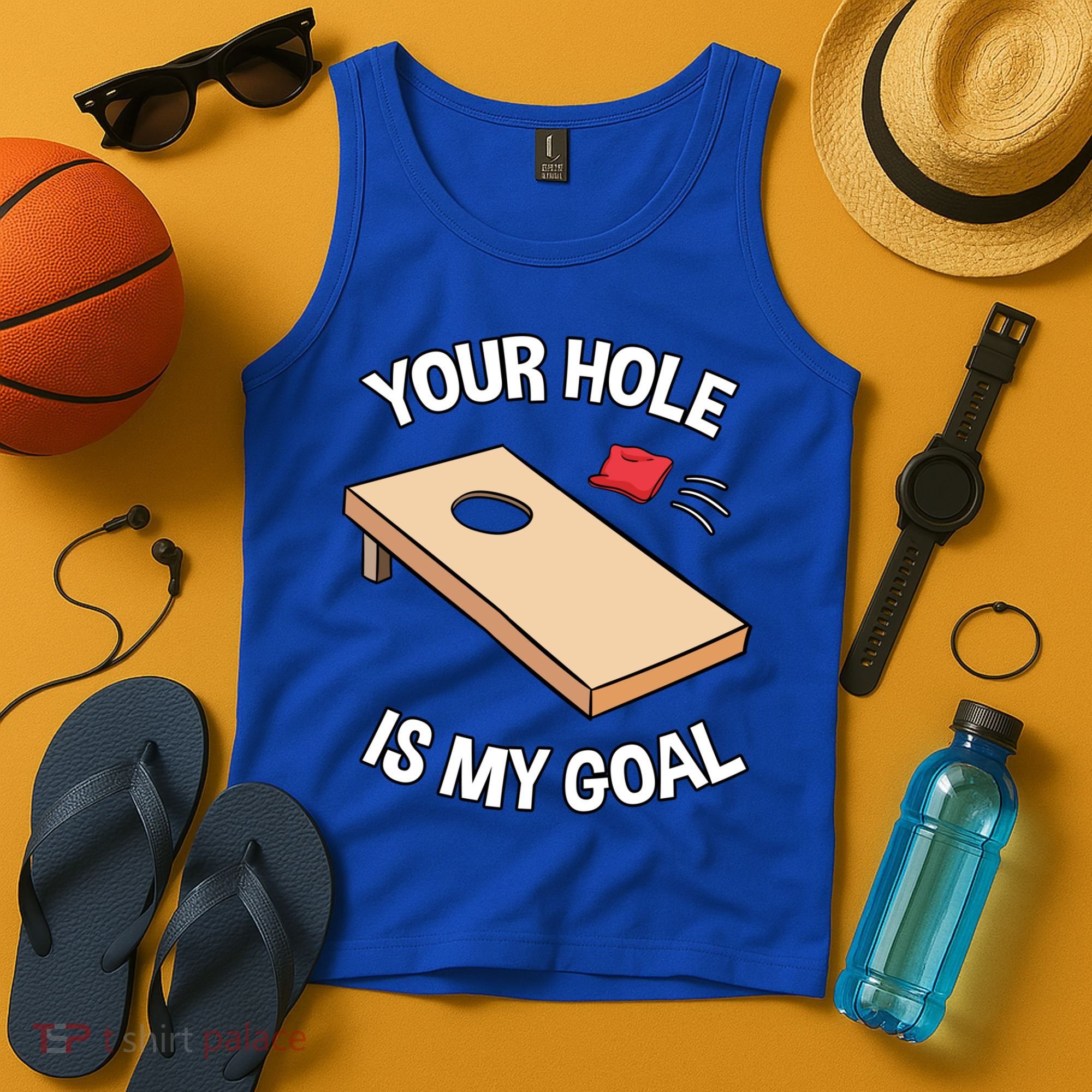 Your Hole Is My Goal Cornhole Team Bean Bag Lover Gift Tank Top
