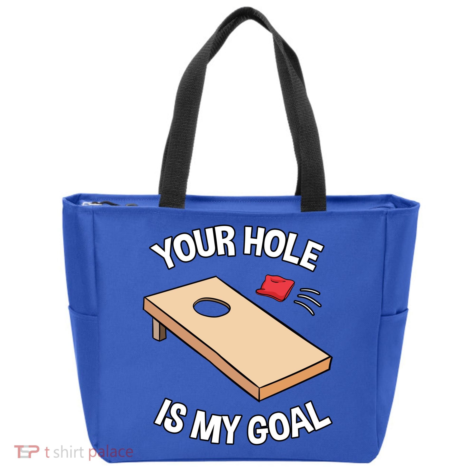 Your Hole Is My Goal Cornhole Team Bean Bag Lover Gift Tote Bag