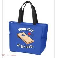 Your Hole Is My Goal Cornhole Team Bean Bag Lover Gift Tote Bag thumb 3