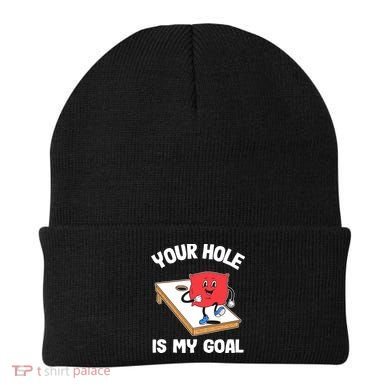 Your Hole Is My Goal Corn Hole Bean Bag Sarcastic Cornhole Beanie