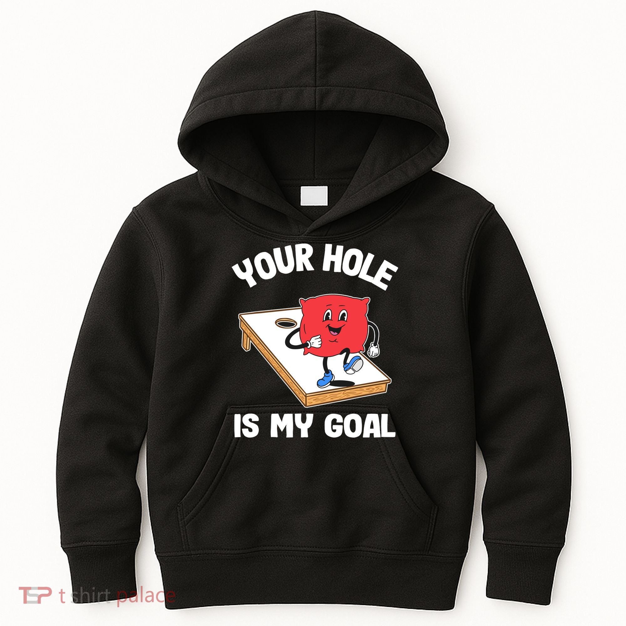 Your Hole Is My Goal Corn Hole Bean Bag Sarcastic Cornhole Kids Hoodie
