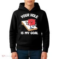 Your Hole Is My Goal Corn Hole Bean Bag Sarcastic Cornhole Kids Hoodie thumb 4