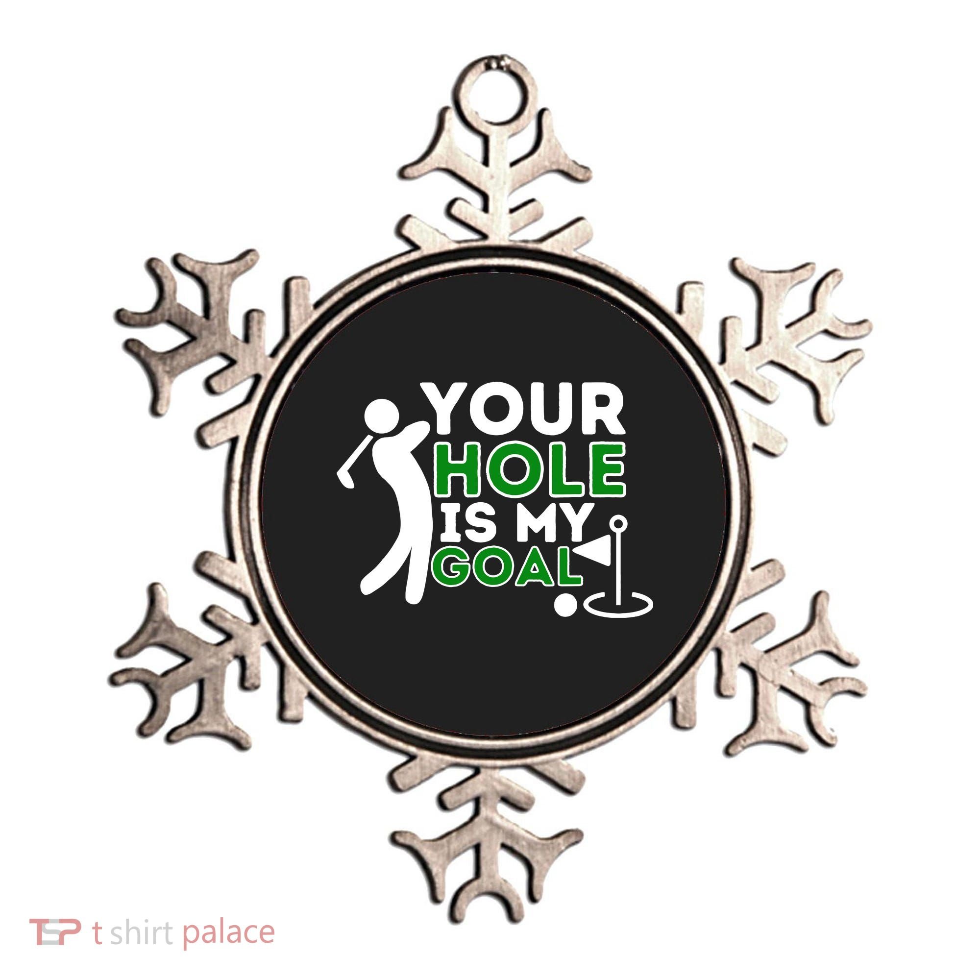 Your Hole Is My Goal Golf Player Golfing Humor Pun Ornament