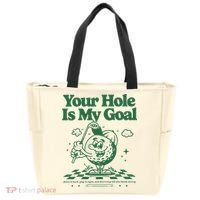 Your Hole Is My Goal Funny Golf Tote Bag thumb 0