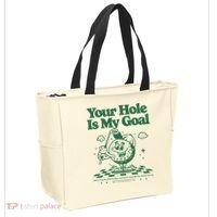 Your Hole Is My Goal Funny Golf Tote Bag thumb 2
