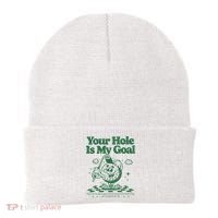 Your Hole Is My Goal Funny Golf Beanie thumb 0