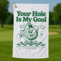 Your Hole Is My Goal Funny Golf Golf Towel thumb 1