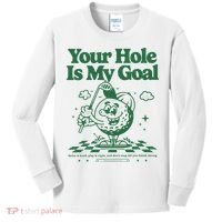 Your Hole Is My Goal Funny Golf Kids Long Sleeve Shirt thumb 0