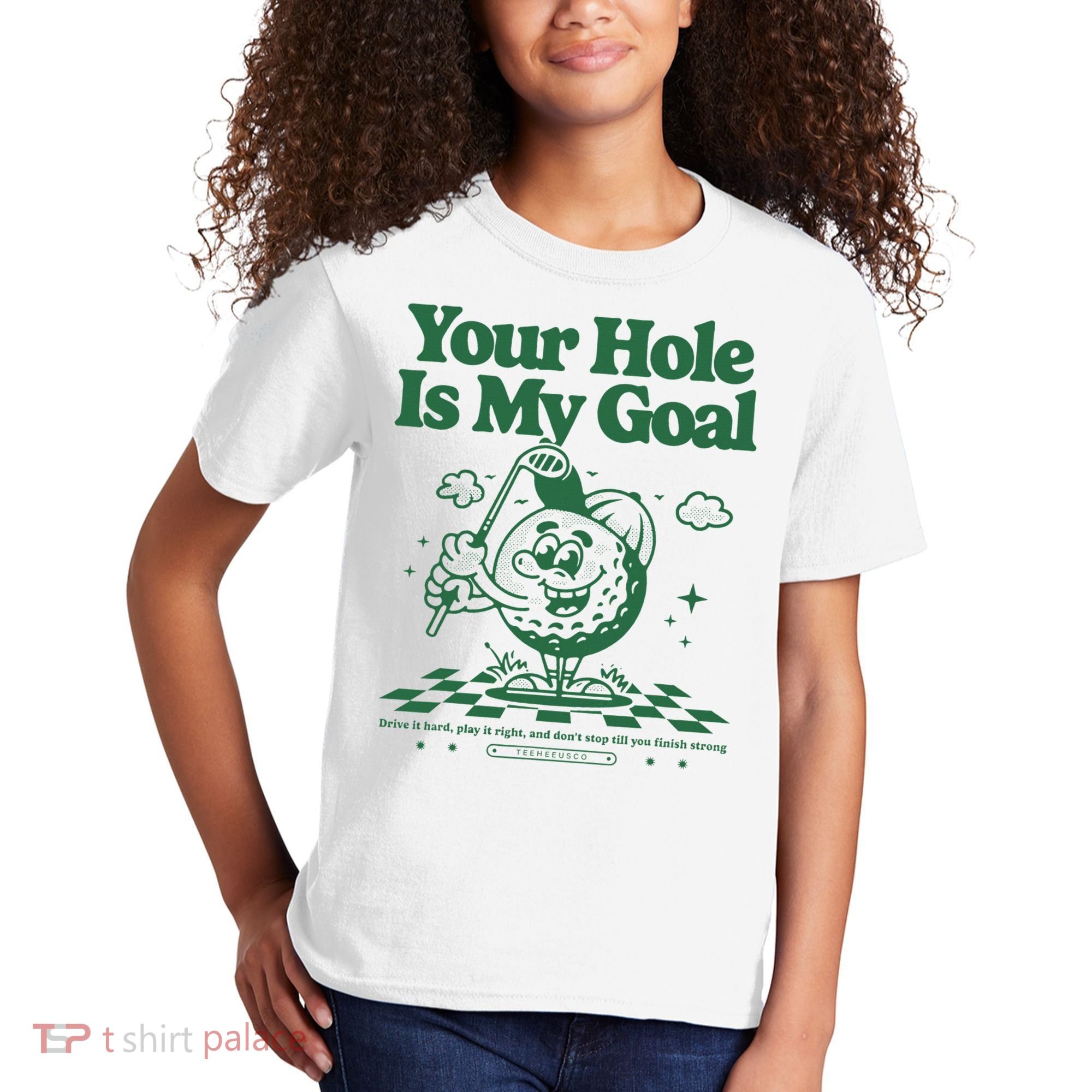 Your Hole Is My Goal Funny Golf Kids T-Shirt