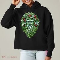 Yule Holly King Green Ladies Heavyweight Boxy Pullover Hoodie thumb 0