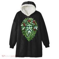Yule Holly King Green Hooded Wearable Blanket thumb 0