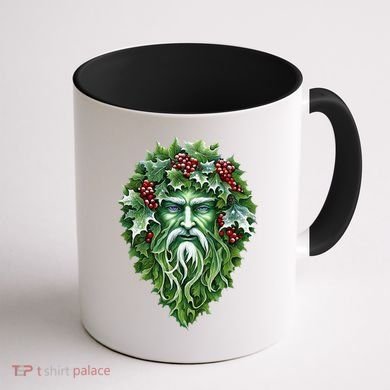 Yule Holly King Green Coffee Mug back