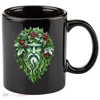 Yule Holly King Green 11oz C Handle Ceramic Mug thumb 0
