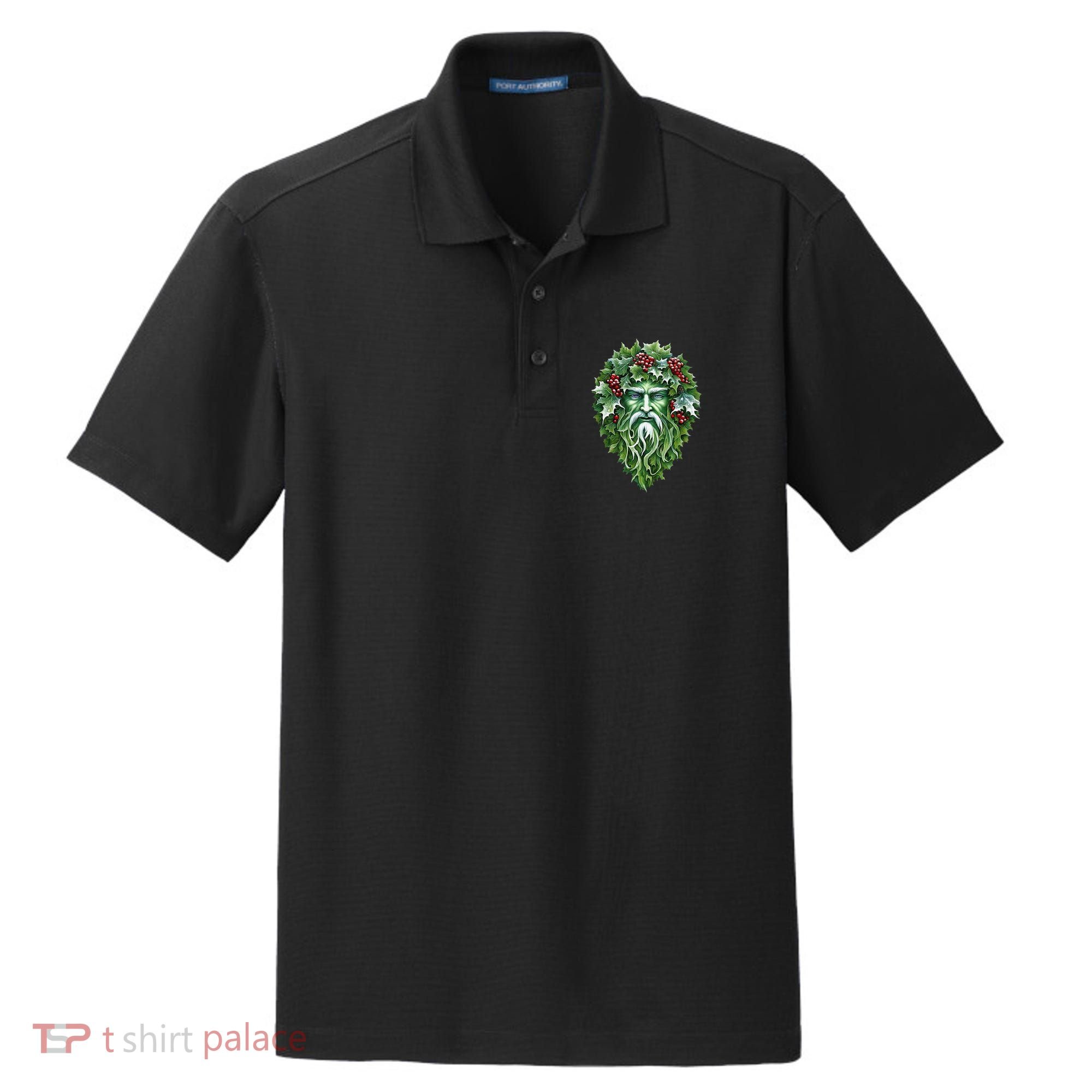 Yule Holly King Green Dry Zone Grid Polo