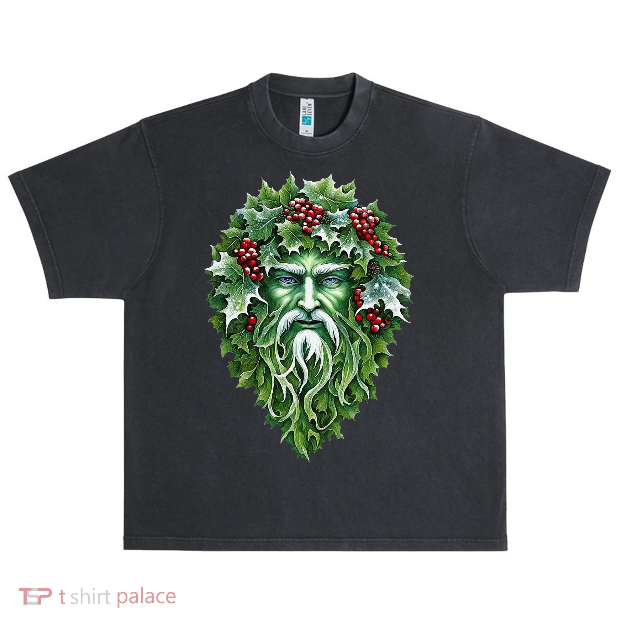 Yule Holly King Green Urban Oversized Heavyweight T-Shirt