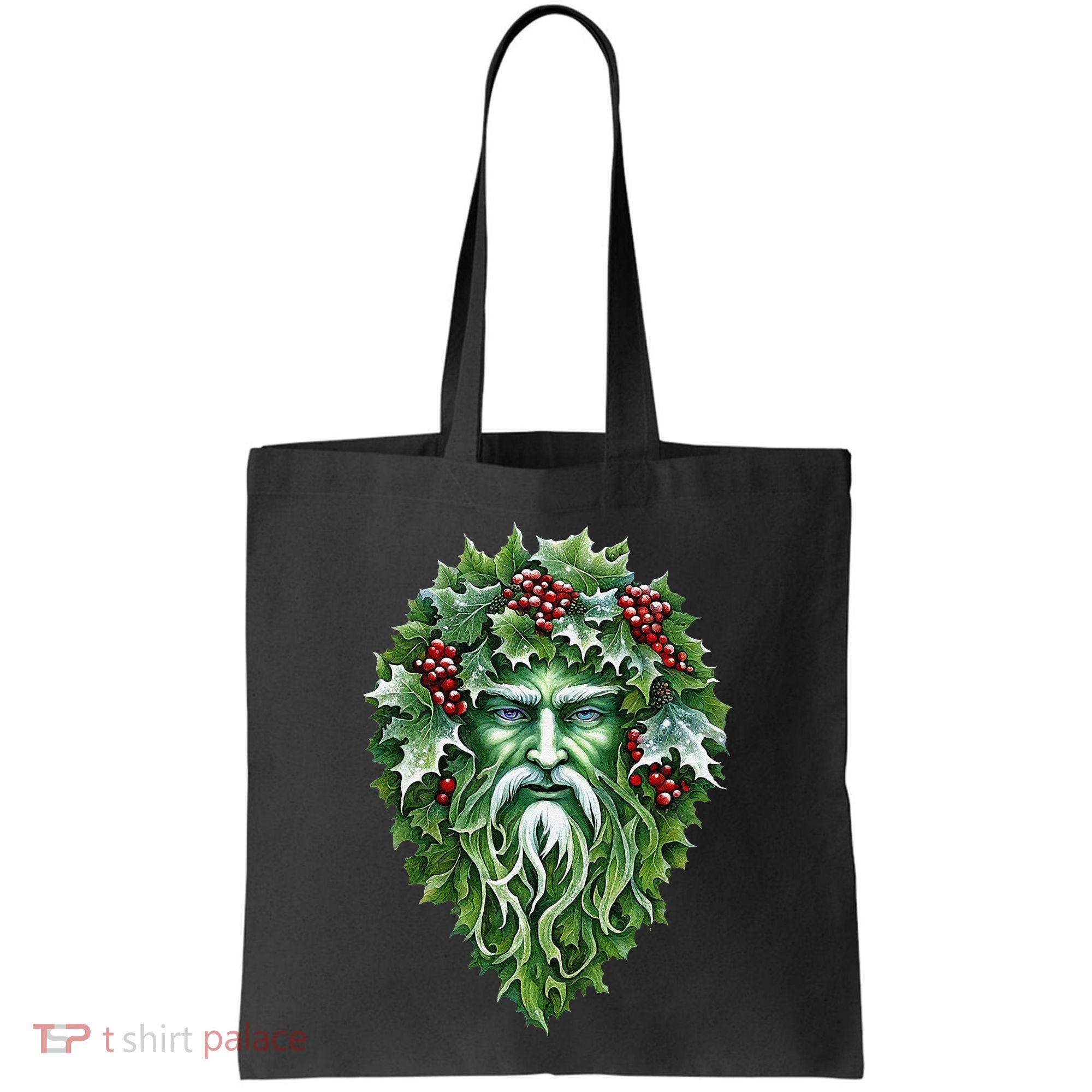Yule Holly King Green Tote Bag