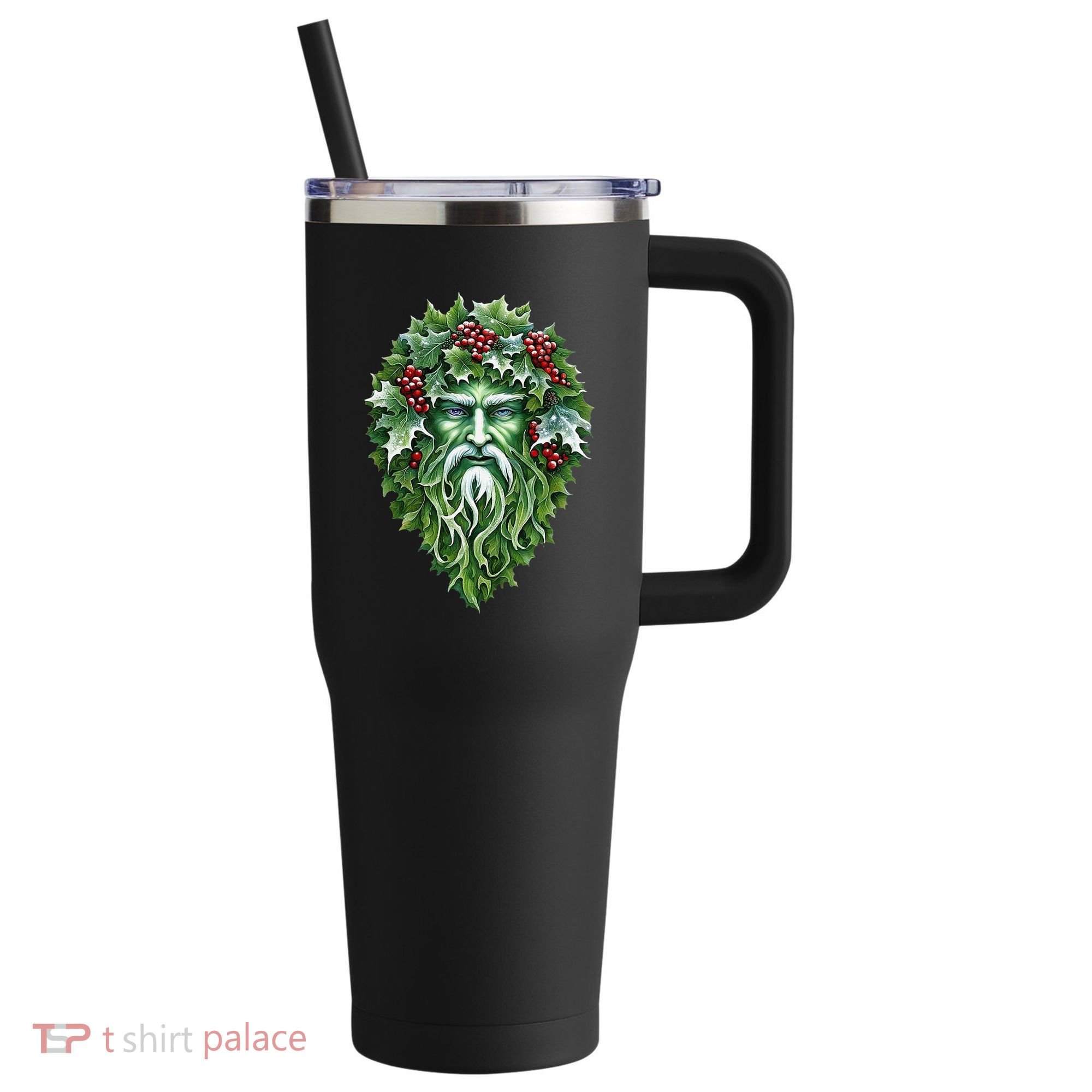 Yule Holly King Green 40oz Vacuum Insulated Stainless Steel Travel Tumbler