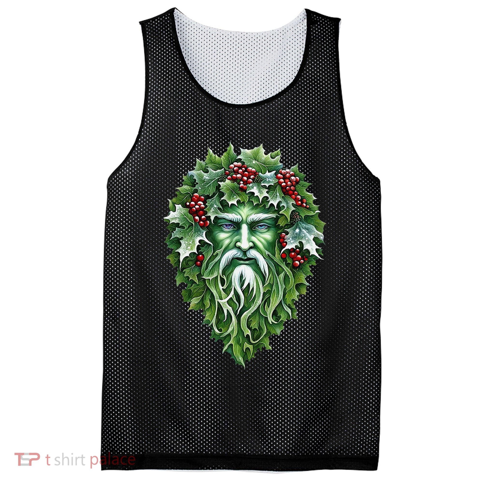 Yule Holly King Green Mesh Reversible Basketball Jersey Tank
