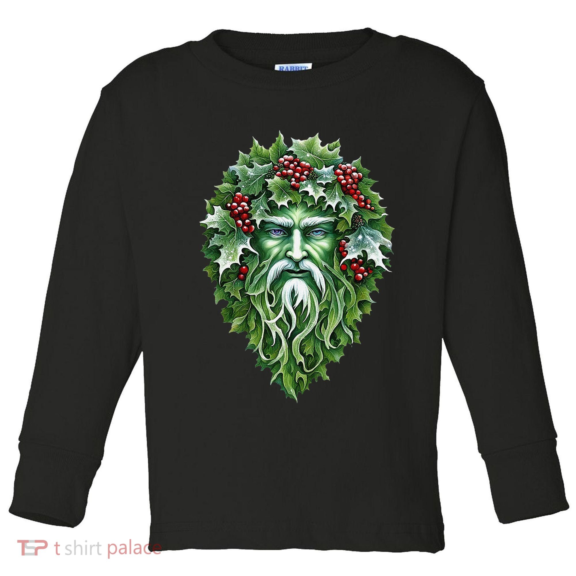 Yule Holly King Green Toddler Long Sleeve Shirt
