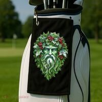 Yule Holly King Green Golf Towel thumb 2