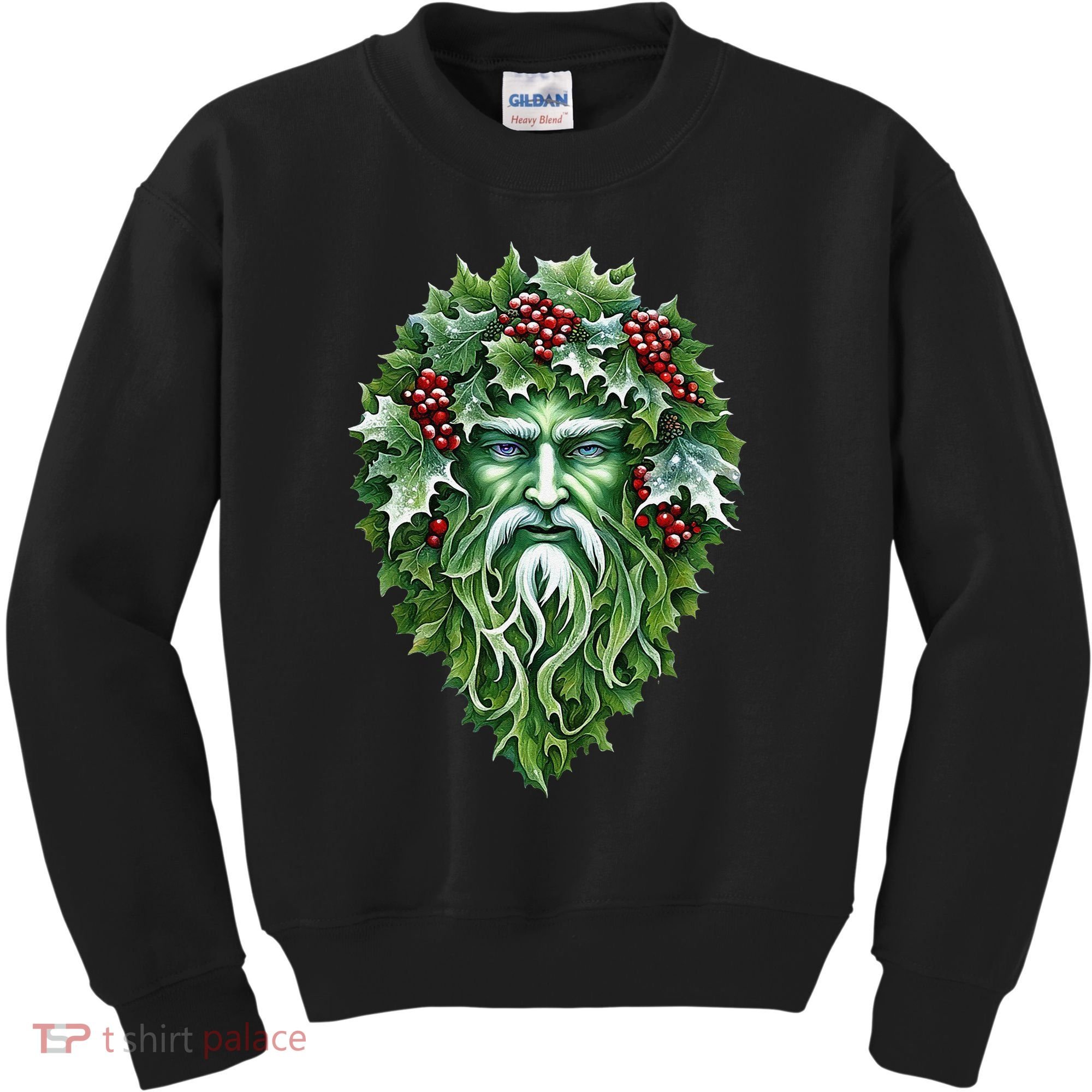 Yule Holly King Green Kids Sweatshirt