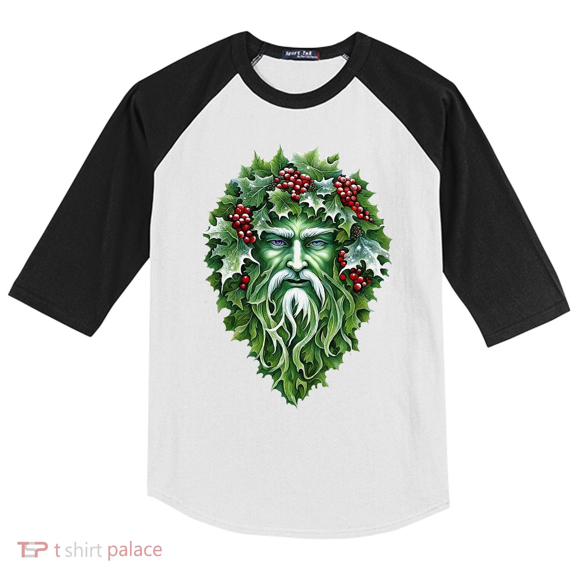 Yule Holly King Green Kids Colorblock Raglan Jersey