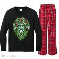 Yule Holly King Green Kids Long Sleeve Plaid Pajama Set thumb 0
