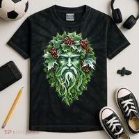 Yule Holly King Green Kids Tie-Dye T-Shirt thumb 2