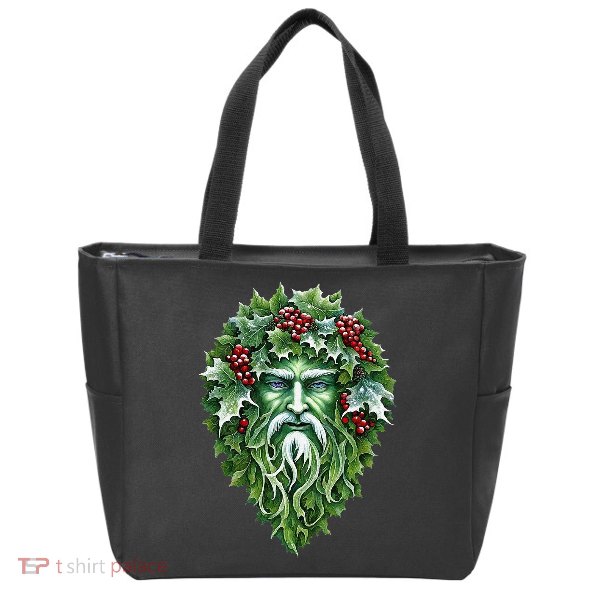 Yule Holly King Green Tote Bag
