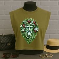 Yule Holly King Green Garment-Dyed Women's Muscle Tee thumb 3