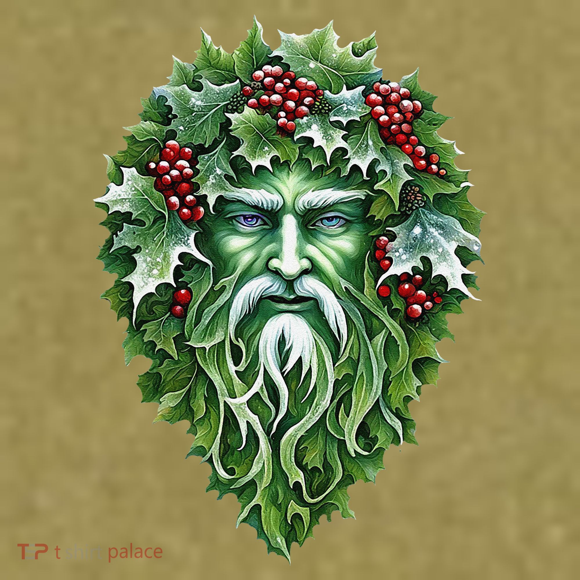 Yule Holly King Green Garment-Dyed Women's Muscle Tee