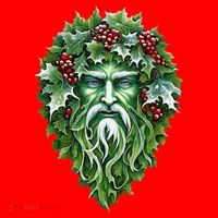 Yule Holly King Green Santa Hat thumb 1