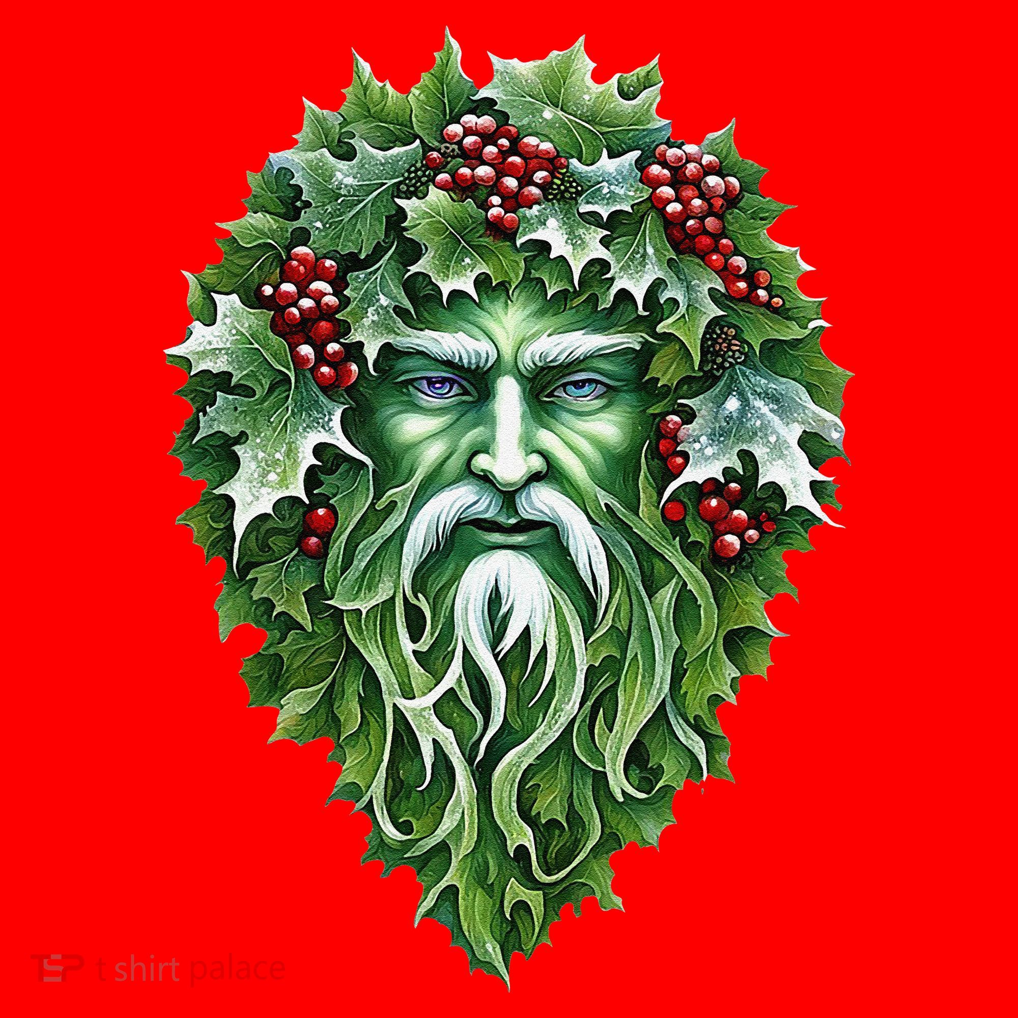 Yule Holly King Green Santa Hat