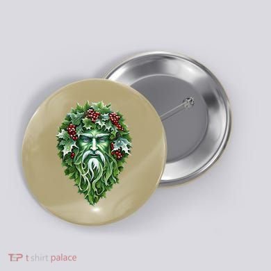 Yule Holly King Green Button