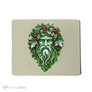 Yule Holly King Green Mousepad